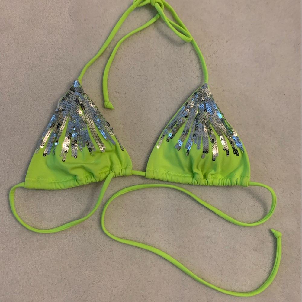 Victoria Secret lime green sequins bikini top